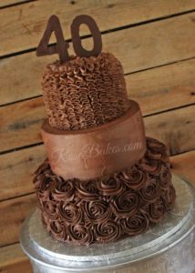 All Chocolate Buttercream 40th Birthday Cake
