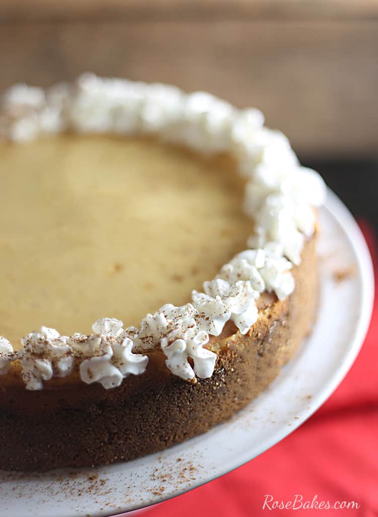 Eggnog Cheesecake with Gingersnap Crust by Rose Bakes