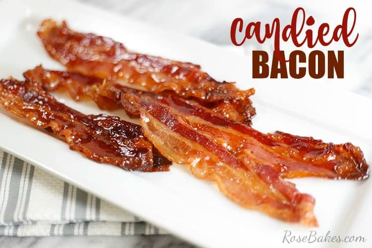 Candied Bacon with text in the top right corner