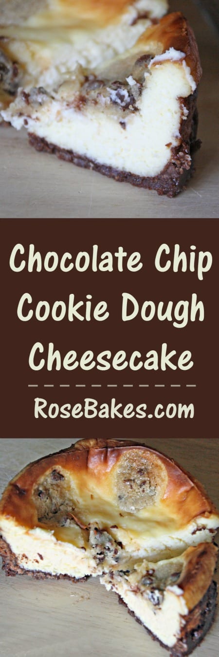 Chocolate Chip Cookie Dough Cheesecake RoseBakes