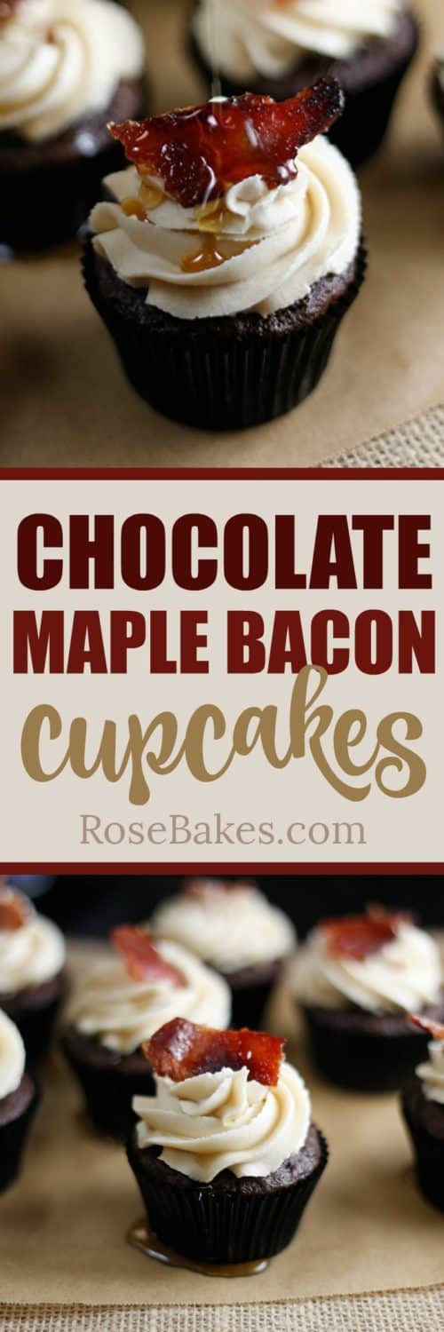 chocolate maple bacon cupcakes 