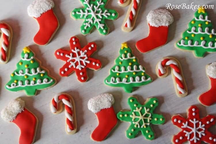 Christmas Cookies Trees Candy Canes Stockings Snowflakes