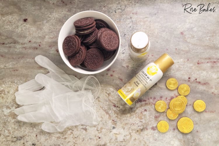 prep items for making edible gold oreos