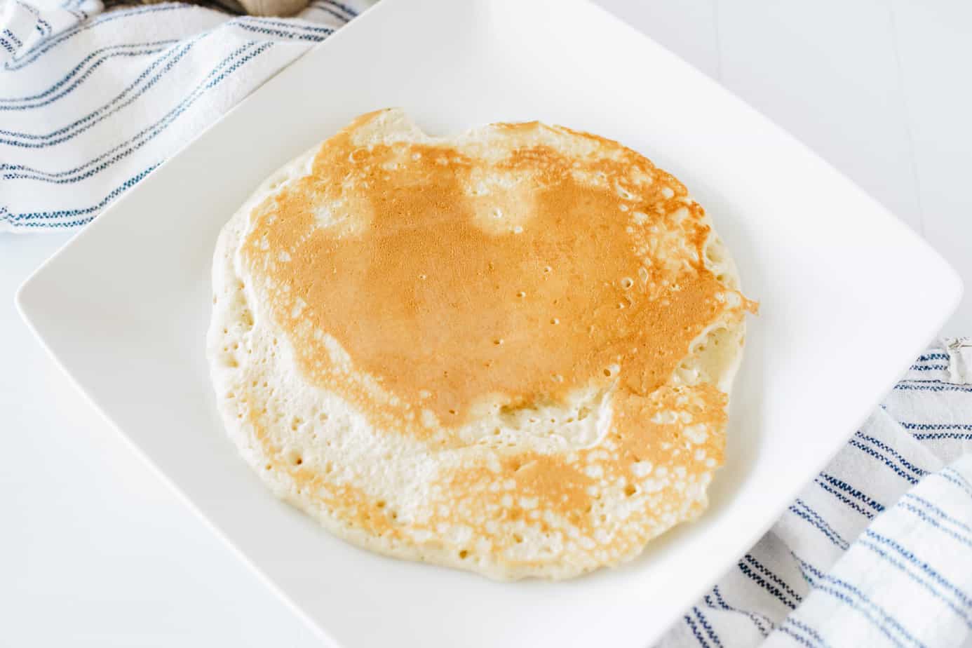 buttermilk pancake on a white plate