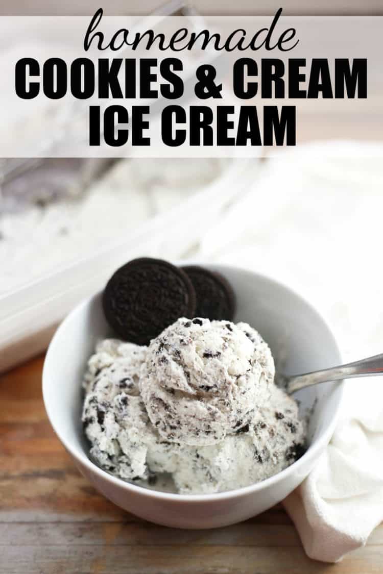 Oreo Cookies & Cream Ice Cream in white bowl