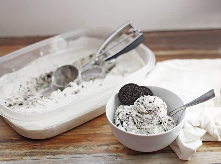 OREO Cookies & Cream Ice Cream in white bowl