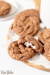 Hot Chocolate Cookie showing the marshmallow middle