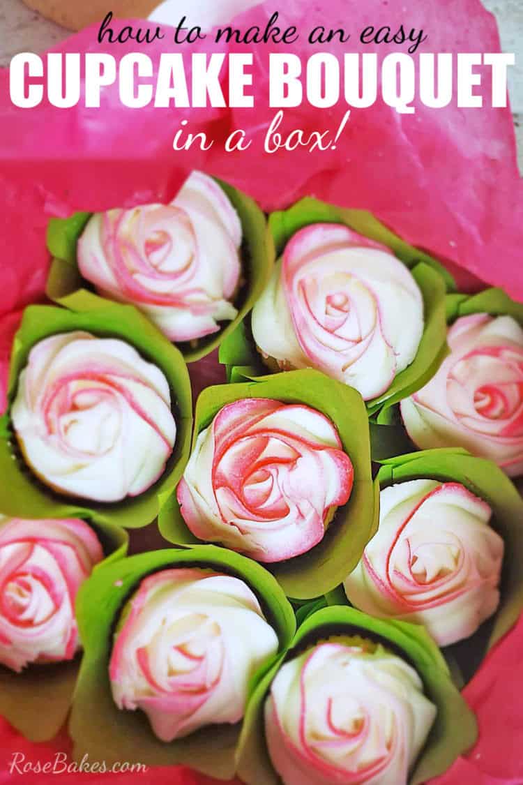 how to make easy cupcake bouquets text on box of flower cupcakes for valentines