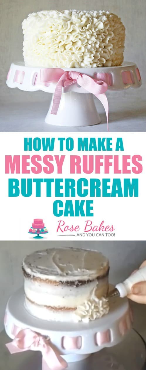 Messy Ruffles Buttercream Cake Pinterest Image