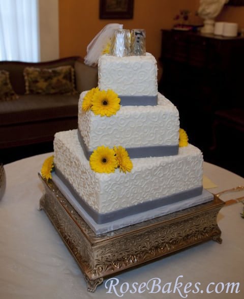 Jake Ariel Gray Yellow Wedding Cake