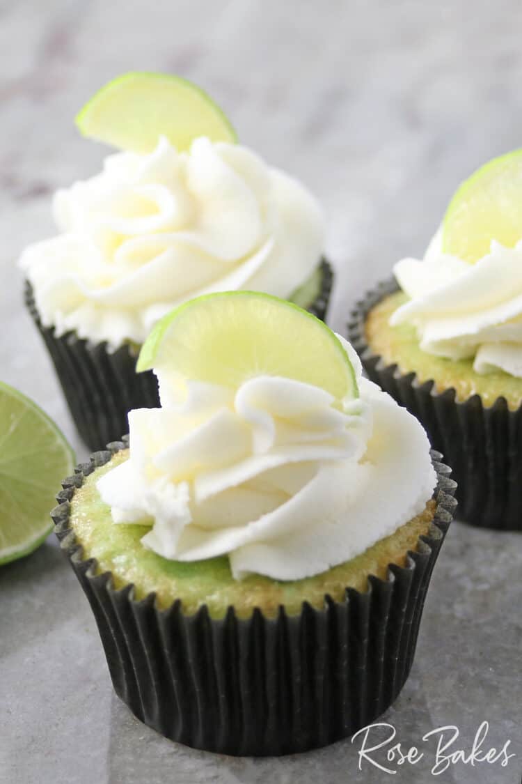 Key lime cream cheese frosting cupcake 