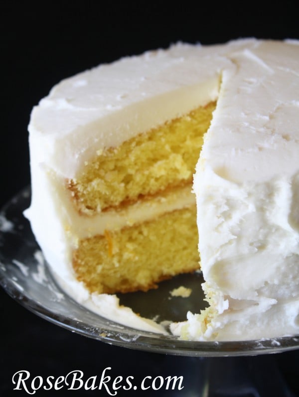 lemon icebox cake with a piece missing 