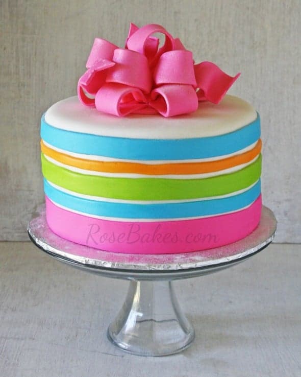 Neon Stripes Cake