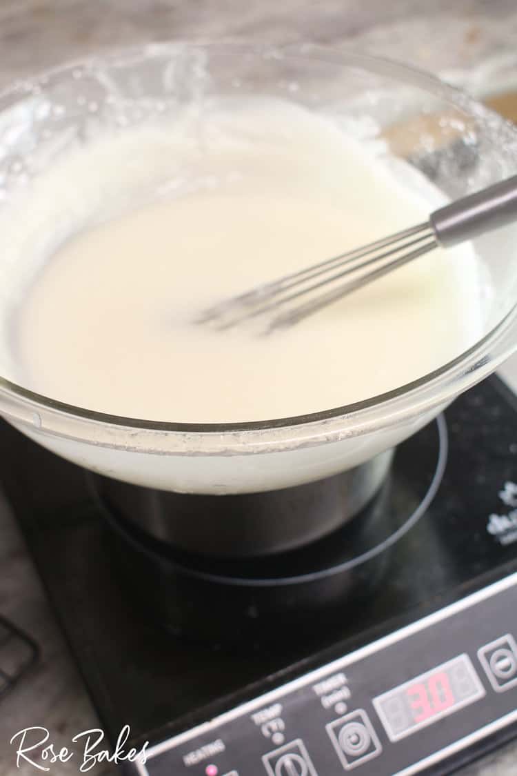 petit four icing in a double boiler