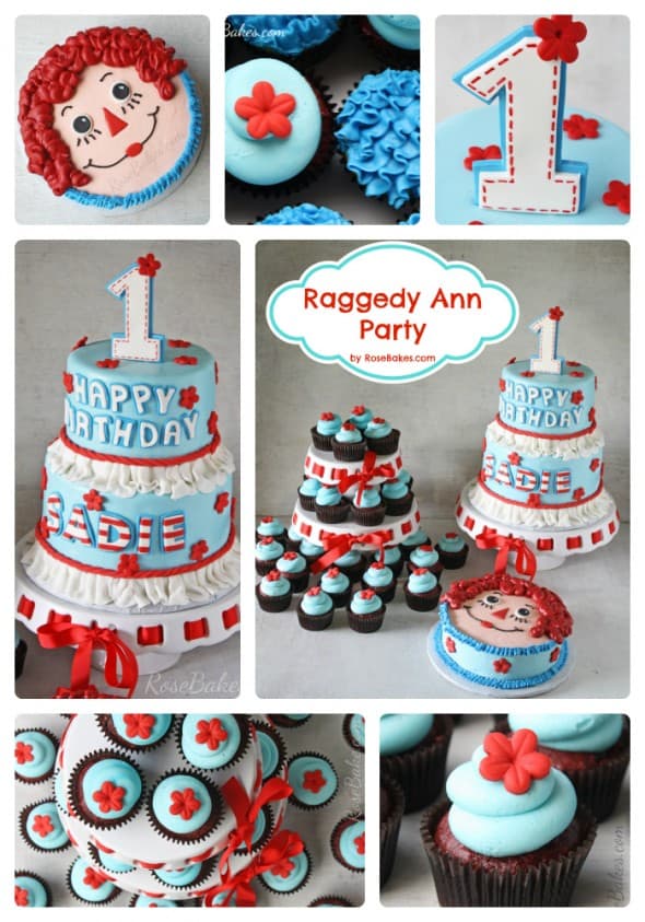 Raggedy Ann Party Cake Cupcakes Smash
