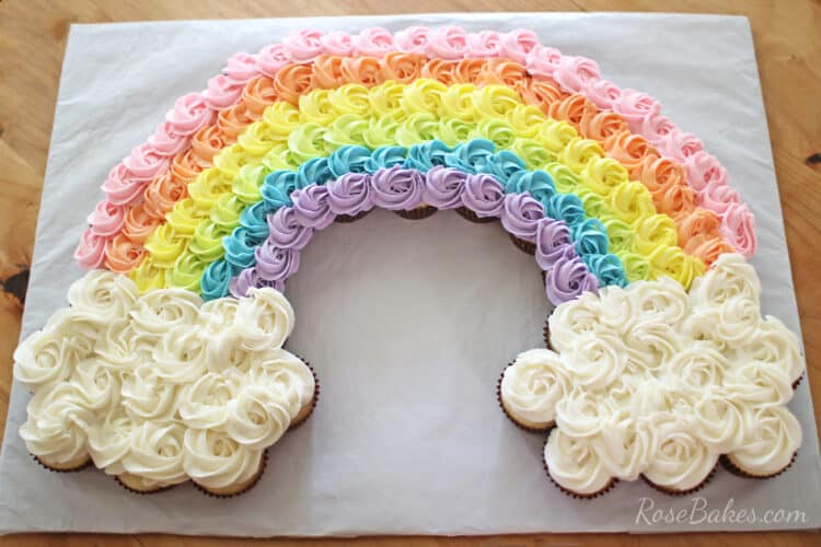 rainbow cupcake pull apart cake