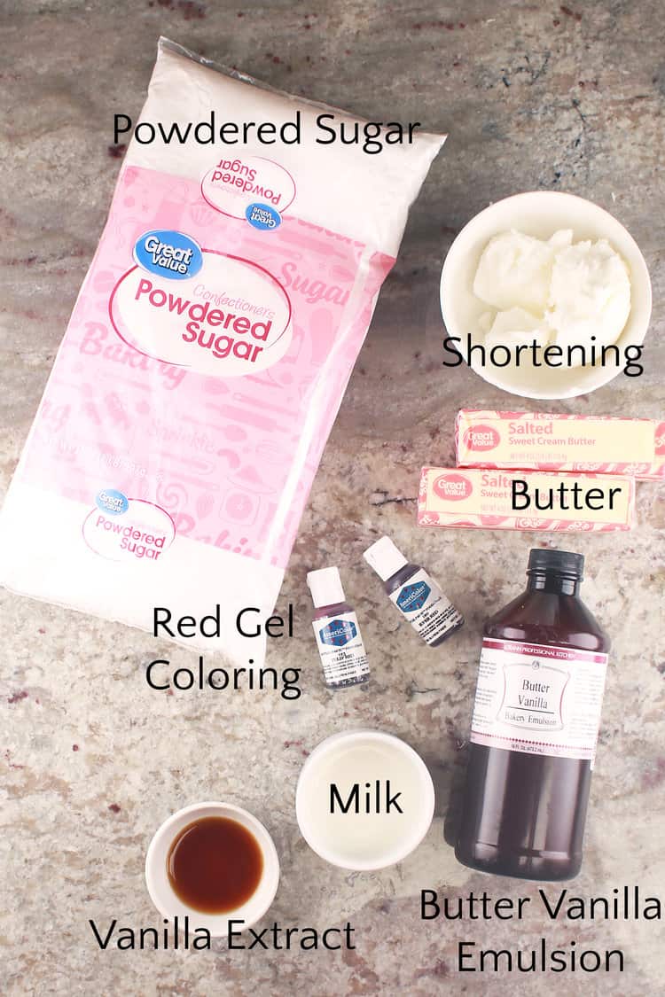 ingredients for red frosting