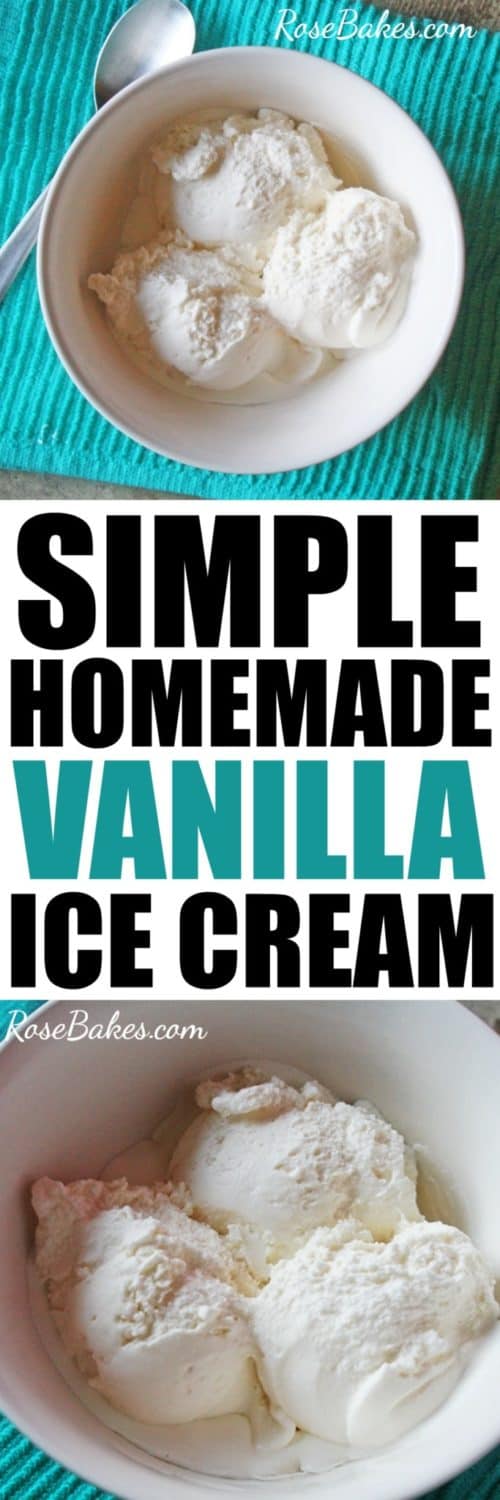 Simple Eggless Homemade Vanilla Ice Cream by RoseBakes