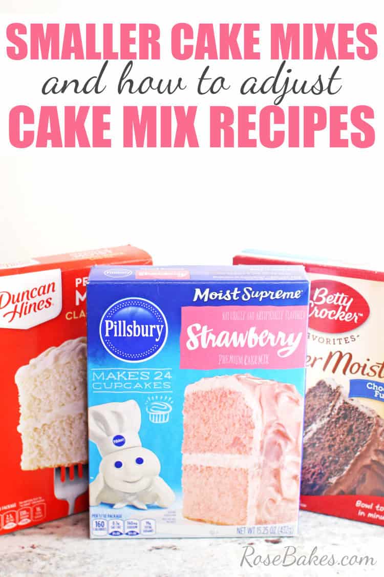 smaller cake mixes in 3 different brands