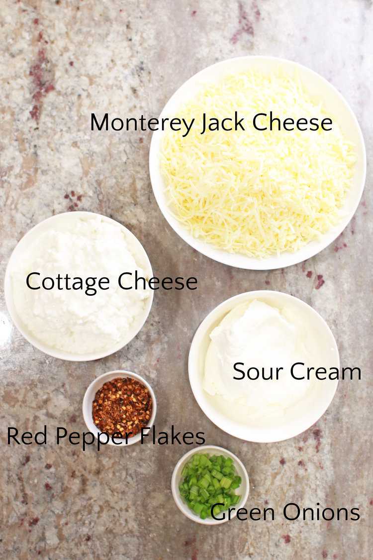 Ingredients to make cottage cheese dip