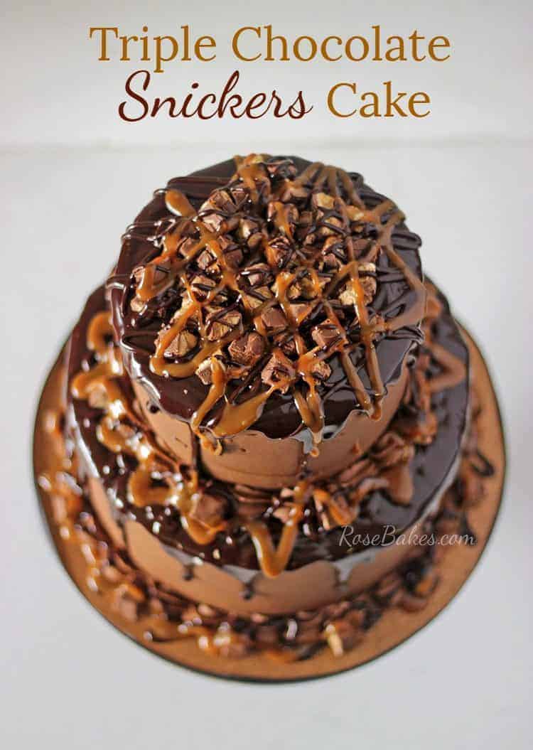 Triple Chocolate Snickers Cakes