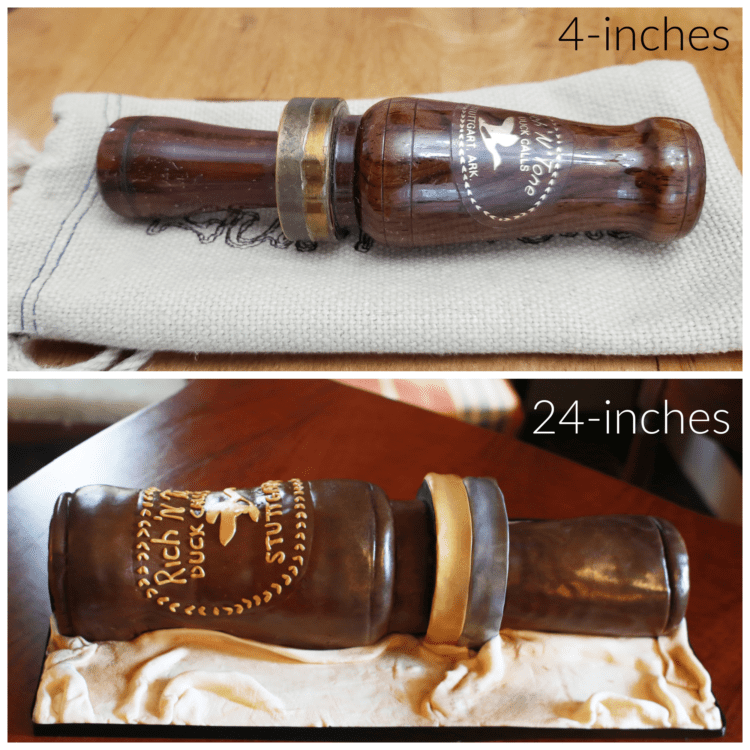 Duck Call Grooms Cake comparison to actual duck call 