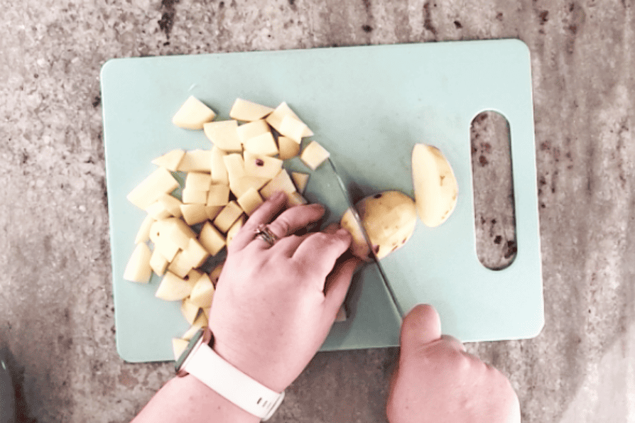 cubing potatoes
