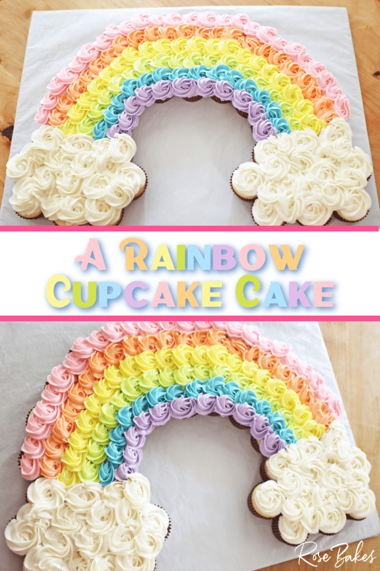 Easy Rainbow Cupcake CAke 